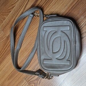 BEBE Beige Shoulder Bag Small Silver Color Hardware